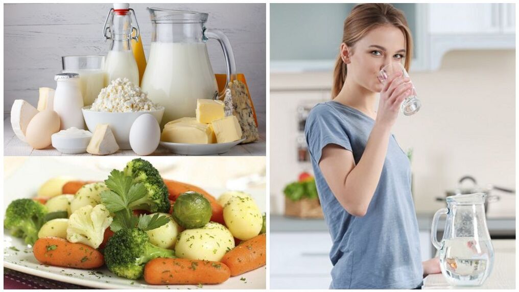 Diet pikeun exacerbation asam urat - cai, produk susu, sayuran pindang