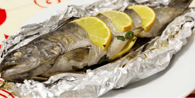 Trout dina oven
